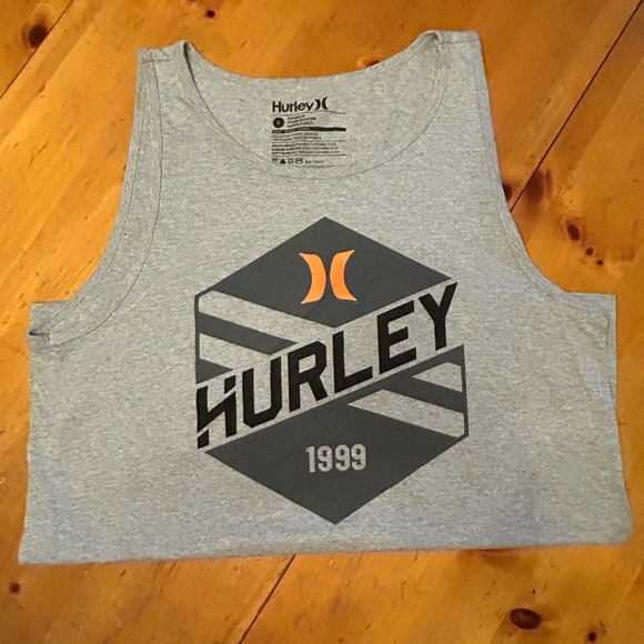 Hurley Gray Tank with Black and Orange Graphic - Picture 2 of 9